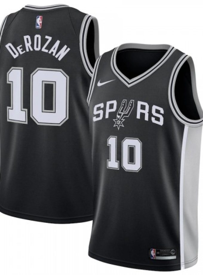 Men's San Antonio Spurs DeMar DeRozan #10 Nike Black Swingman Jersey - Icon Edition