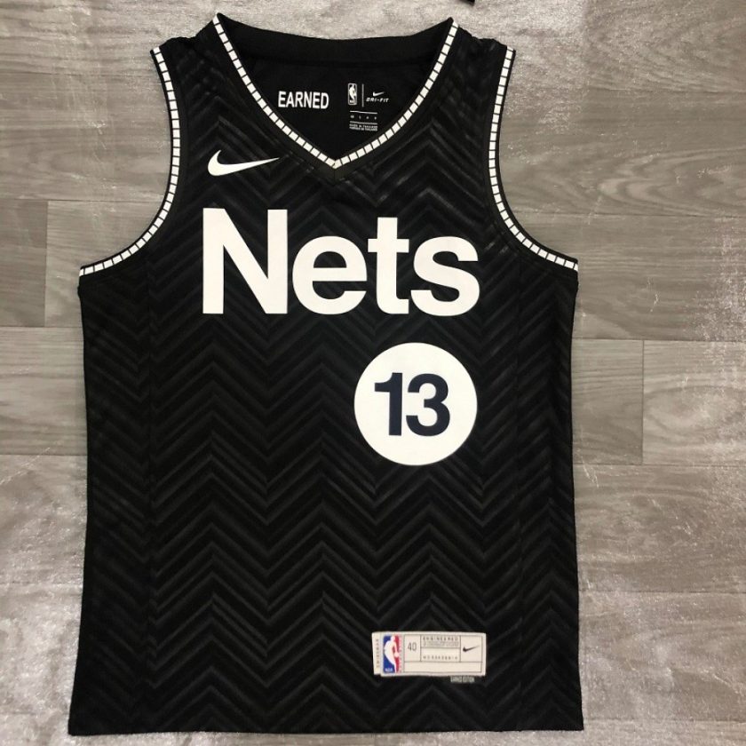 Men's Brooklyn Nets James Harden #13 Nike Black 2020/21 Swingman Player Jersey – Earned Edition