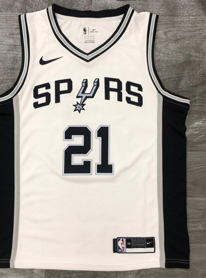 Men's San Antonio Spurs Tim Duncan #21 Nike White 2020/21 Swingman Jersey - Association Edition