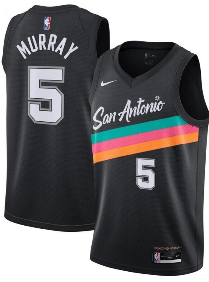 Men's San Antonio Spurs Murray #5 Nike Black 20/21 Swingman Jersey-City Edition