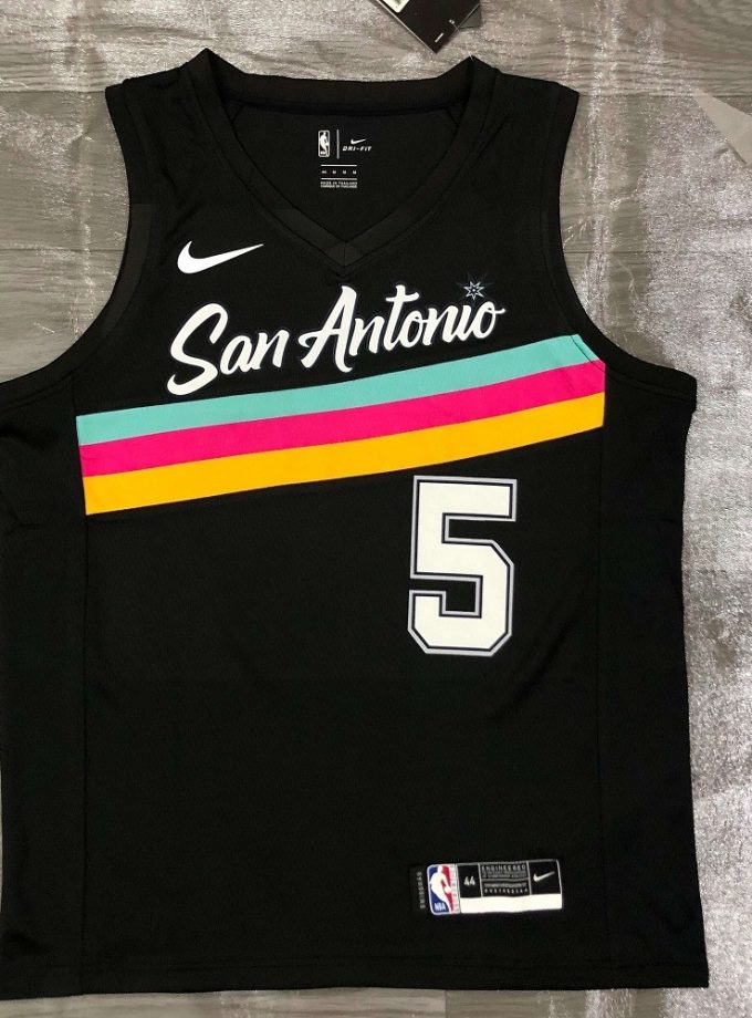 Men's San Antonio Spurs Murray #5 Nike Black 20/21 Swingman Jersey-City Edition