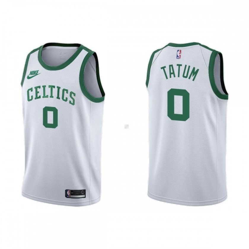 Men's Boston Celtics Jayson Tatum #0 Nike White 2021/22 75th Anniversary Jersey-Classic Edition