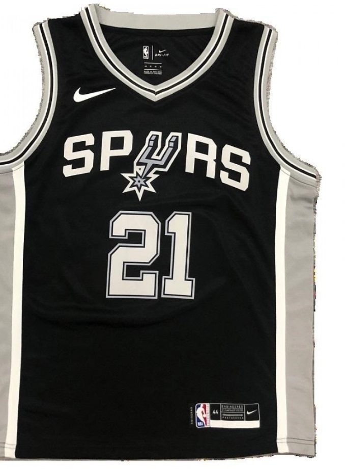 Men's San Antonio Spurs Tim Duncan #21 Nike Black 2020/21 Swingman Jersey - Icon Edition