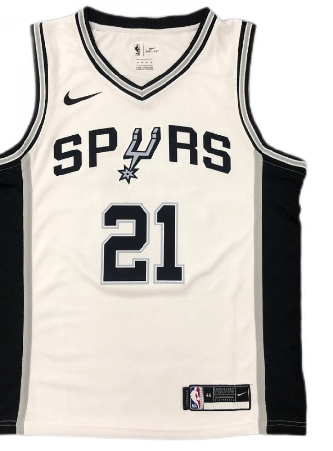 Men's San Antonio Spurs Tim Duncan #21 Nike White 2020/21 Swingman Jersey - Association Edition