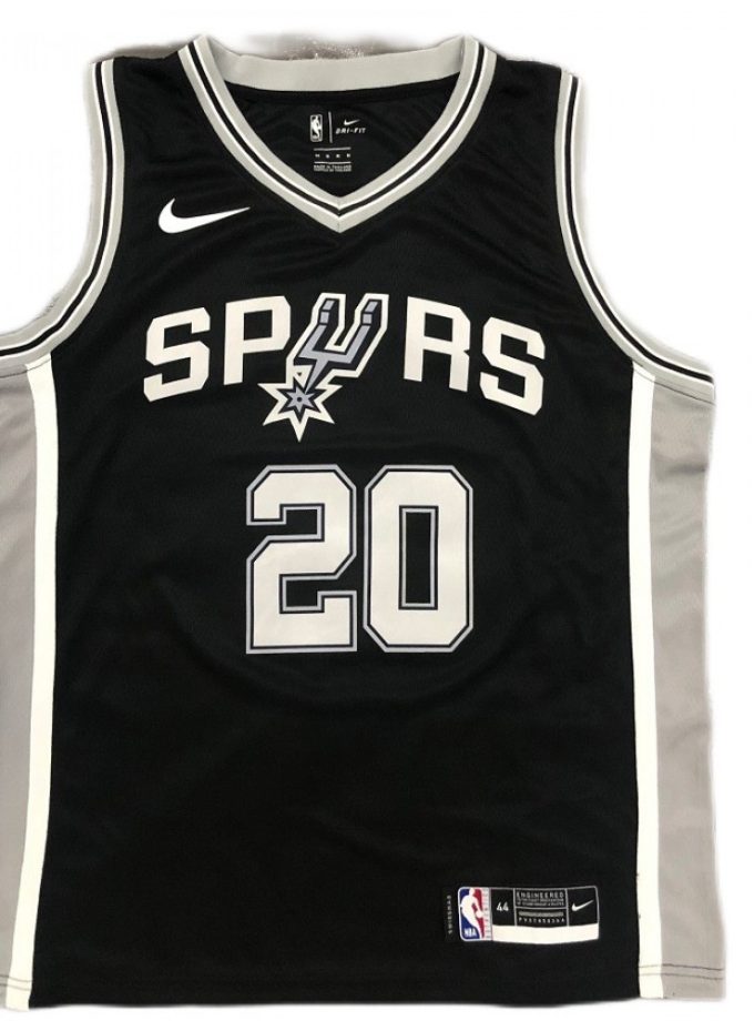 Men's San Antonio Spurs Manu Ginobili #20 Nike Black 2020/21 Swingman Jersey - Icon Edition