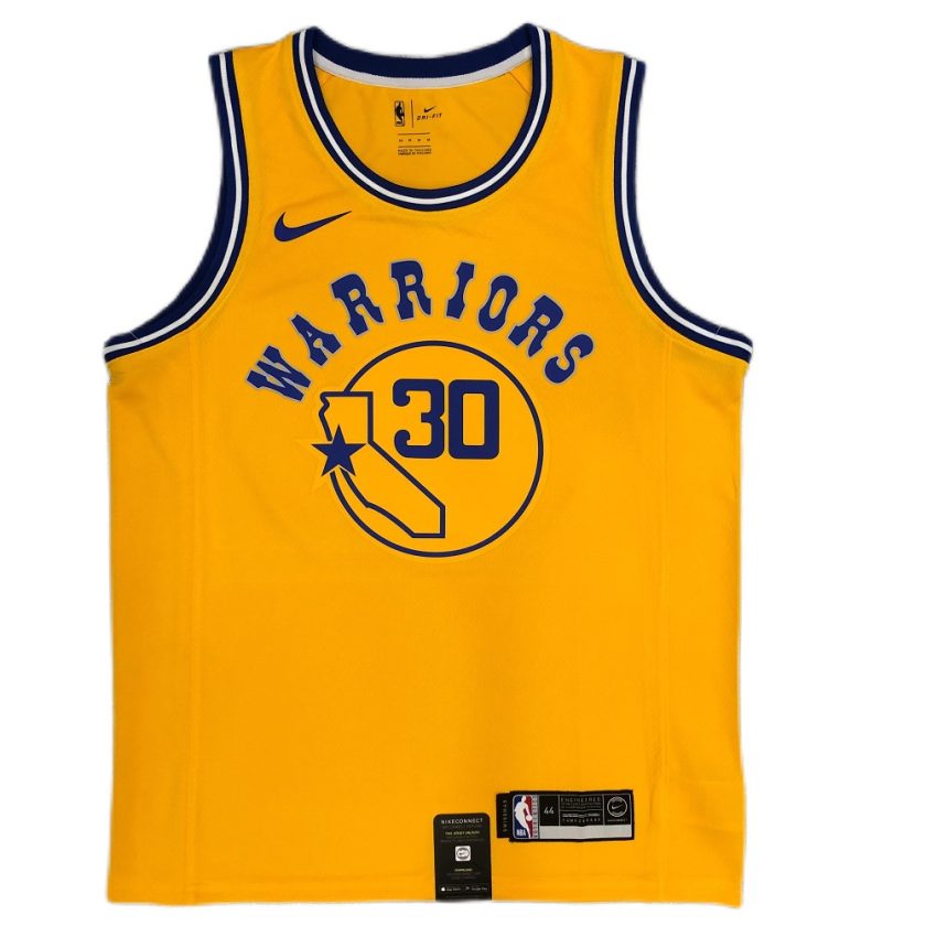 Men's Golden State Warriors Stephen Curry #30 Nike Yellow Hardwood Classic Swingman Jersey