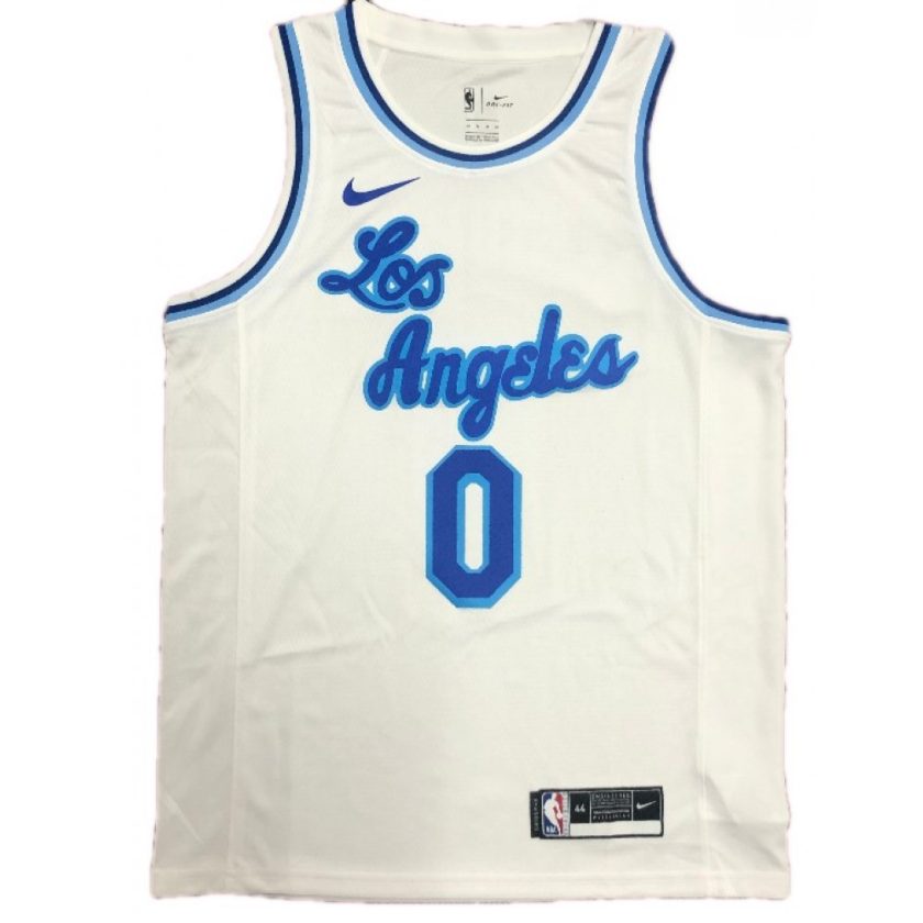 Men's Los Angeles Lakers Russell Westbrook #0 Nike White Swingman NBA Jersey - Classic Edition