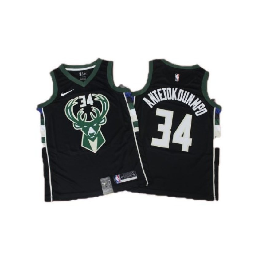 Men's Milwaukee Bucks Giannis Antetokounmpo #34 Black Swingman Jersey - Statement Edition