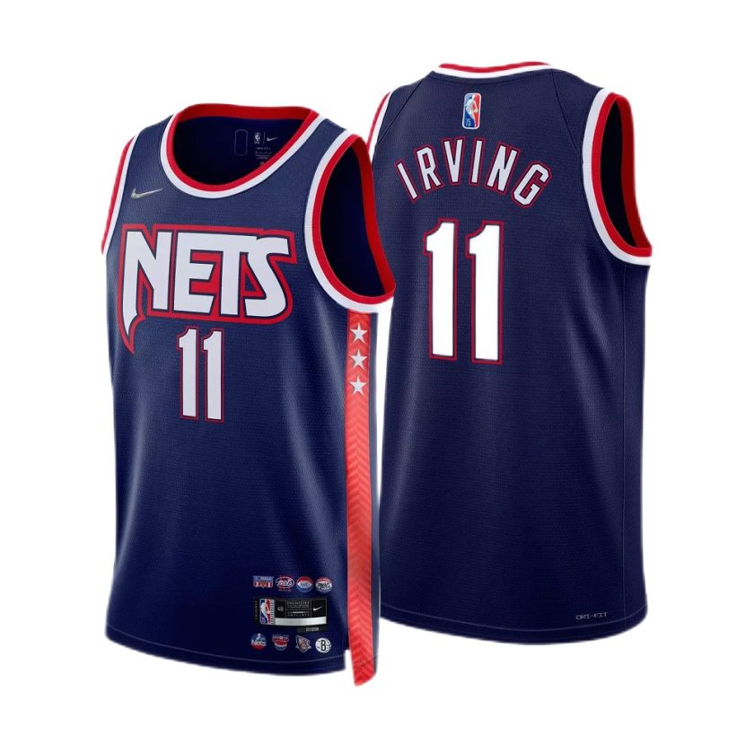 Men's Brooklyn Nets Kyrie Irving #11 Navy 2021/22 Swingman Jersey - City Edition