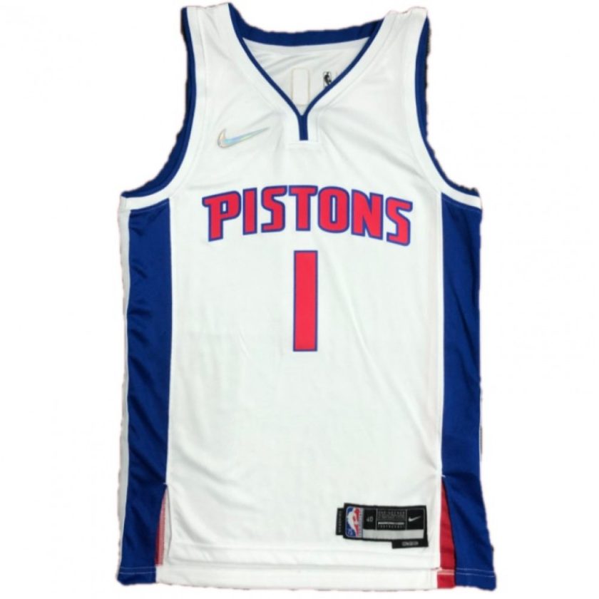 Men's Detroit Pistons Allen Iverson #1 Nike White 2021/22 Swingman NBA Jersey - Icon Edition