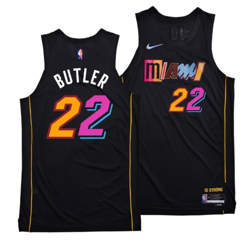 Men's Miami Heat JIMMY BUTLER #22 Nike Black 2021/22 Swingman Jersey - City Edition