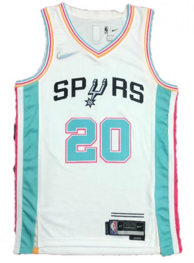 Men's San Antonio Spurs Manu Ginobili #20 Nike White 2021/22 Swingman Jersey - City Edition