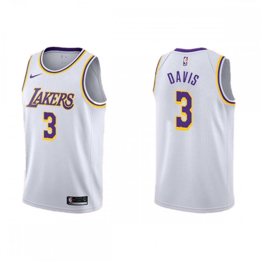 Men's Los Angeles Lakers Anthony Davis #3 White Swingman Jersey - Association Edition