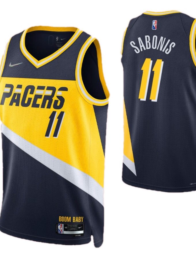 Men's Indiana Pacers Domantas Sabonis #11 Nike Navy 2021/22 Swingman NBA Jersey - City Edition