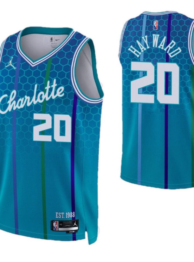 Men's Charlotte Hornets Gordon Hayward #20 Nike Blue 2021/22 Swingman NBA Jersey - City Edition