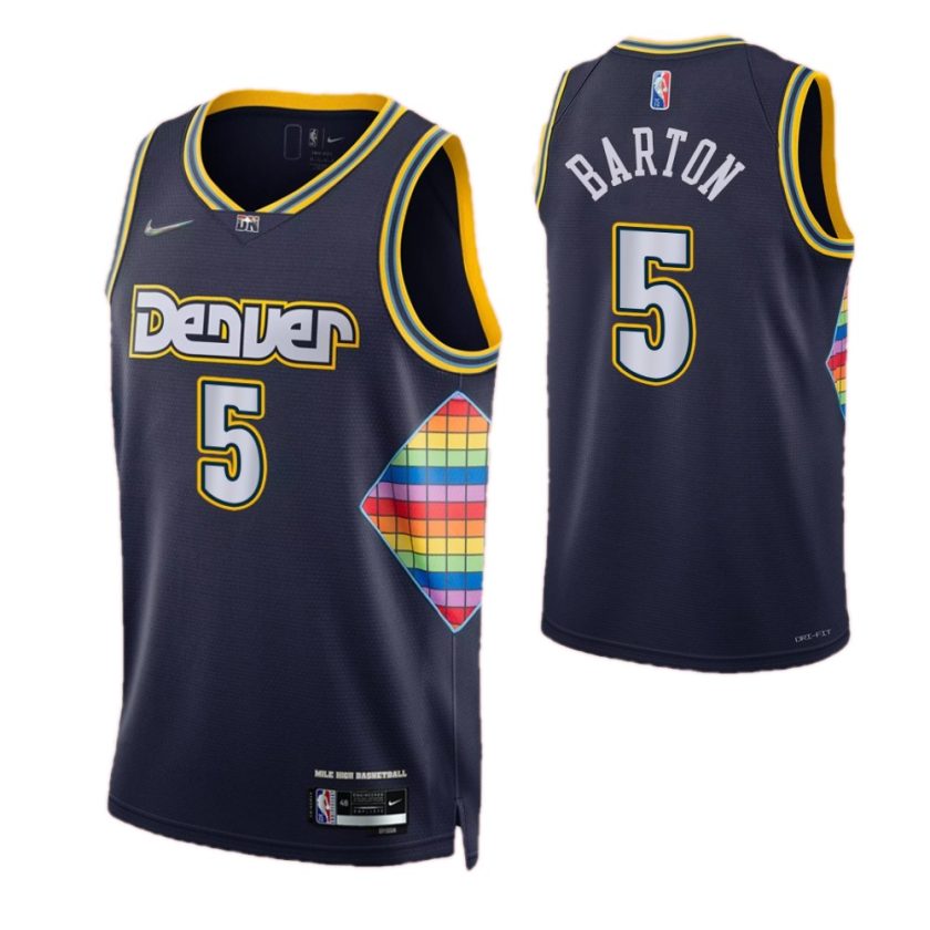 Men's Denver Nuggets Will Barton #5 Nike Navy 2021/22 Swingman NBA Jersey - City Edition