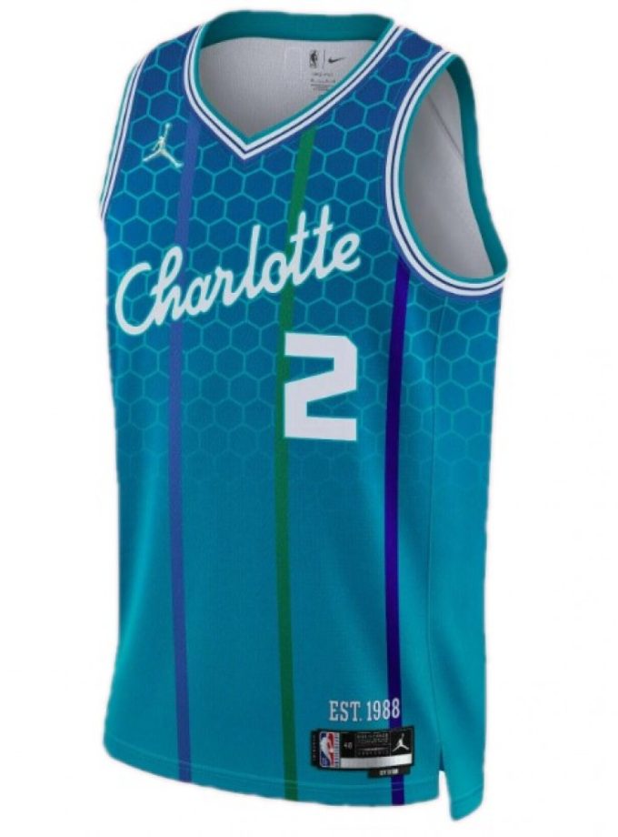 Men's Charlotte Hornets LaMelo Ball #2 Nike Blue 2021/22 Swingman NBA Jersey - City Edition