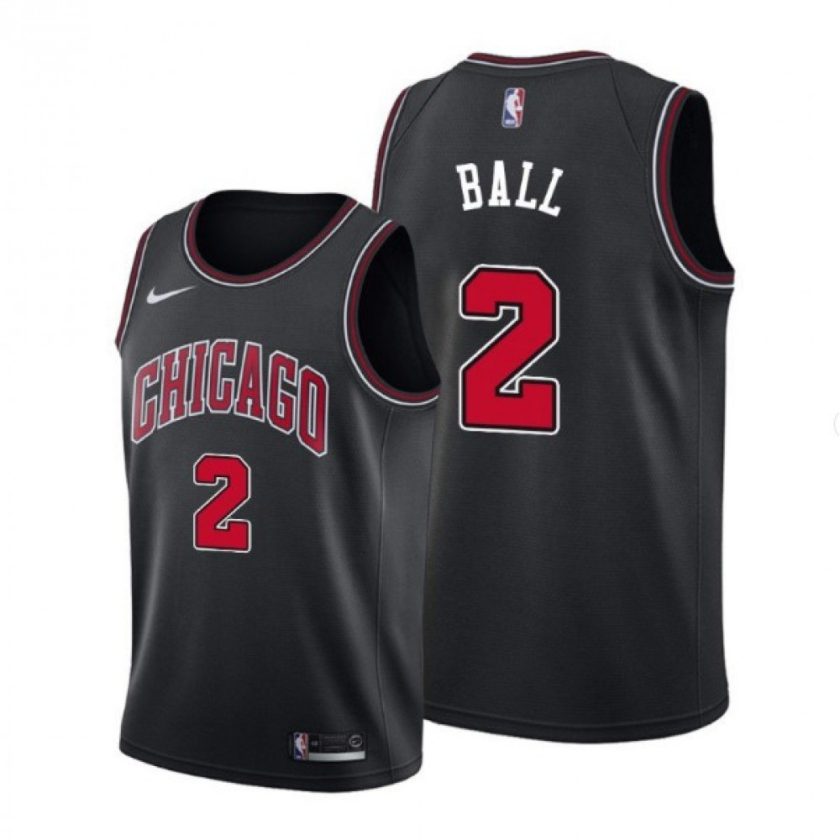 Men's Chicago Bulls Lonzo Ball #2 Nike Black Swingman Jersey - Statement Edition