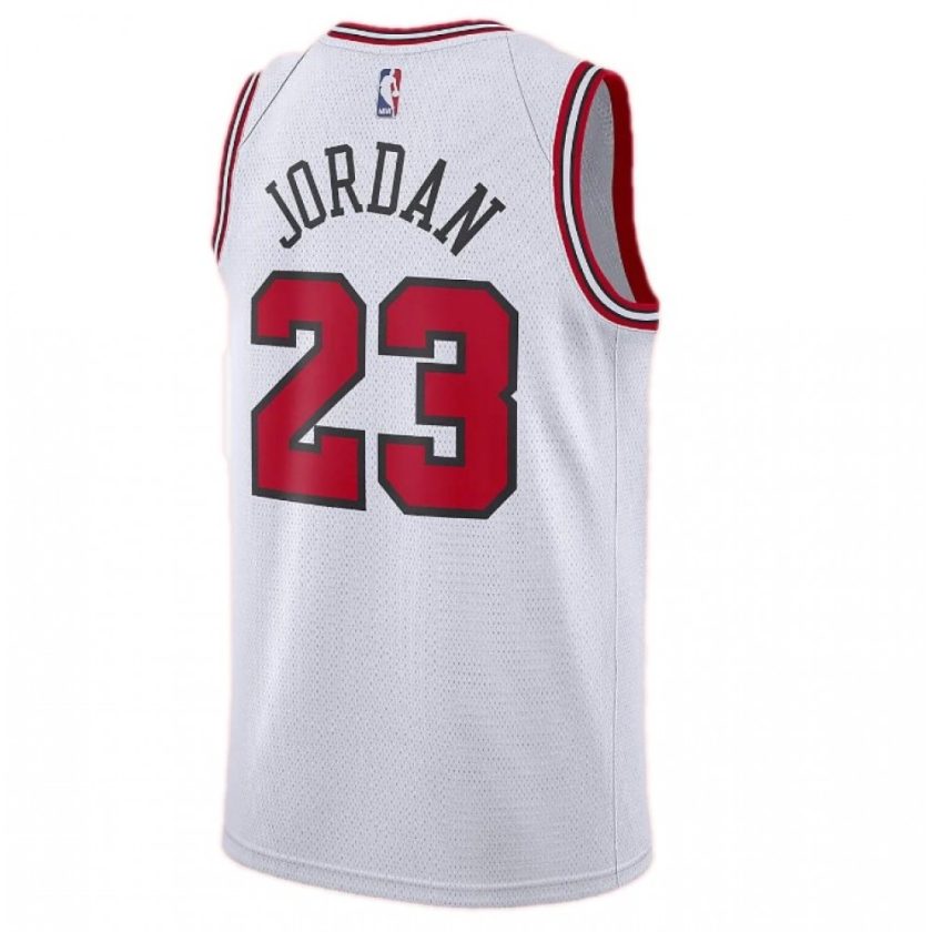 Men's Chicago Bulls Michael Jordan #23 White Replica Swingman Jersey - Association Edition