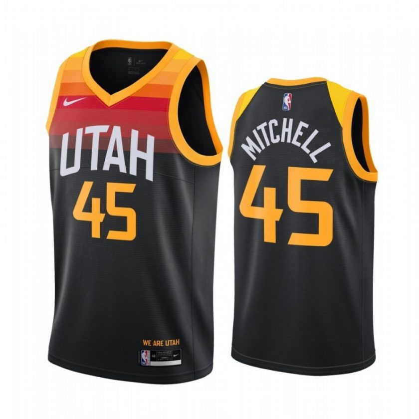 Men's Utah Jazz Donovan Mitchell #45 Nike Black Replica Swingman Jersey - City Edition