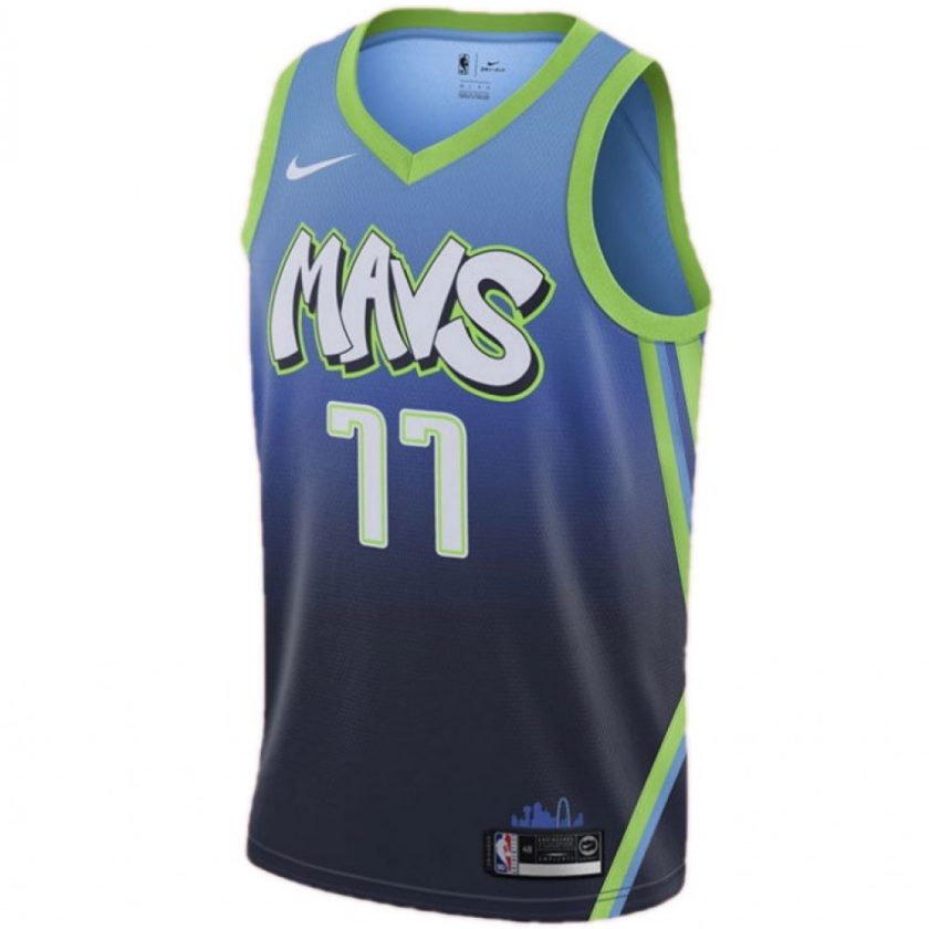 Men's Dallas Mavericks Luka Doncic #77 Nike Blue 202021 Swingman Jersey - City Edition