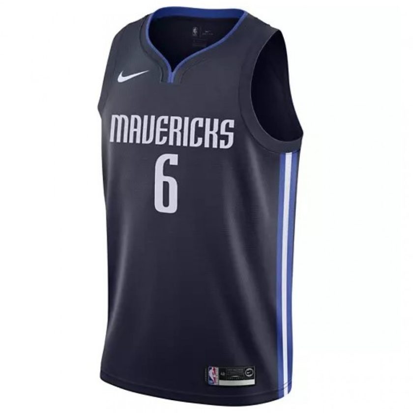 Men's Dallas Mavericks Kristaps Porzingis #6 Navy Finished Swingman Jersey - Statement Edition