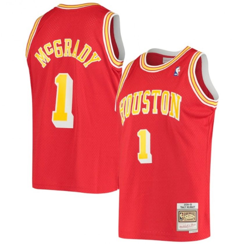 Men's Houston Rockets Tracy McGrady #1 Throwback Mitchell & Ness Red 04-05 Hardwood Classics Swingman Jersey