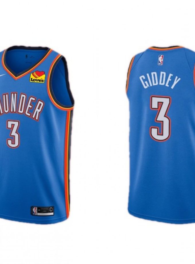 Men's Oklahoma City Thunder Josh Giddey #3 Nike Blue 20/21 Swingman Jersey- Icon Edition