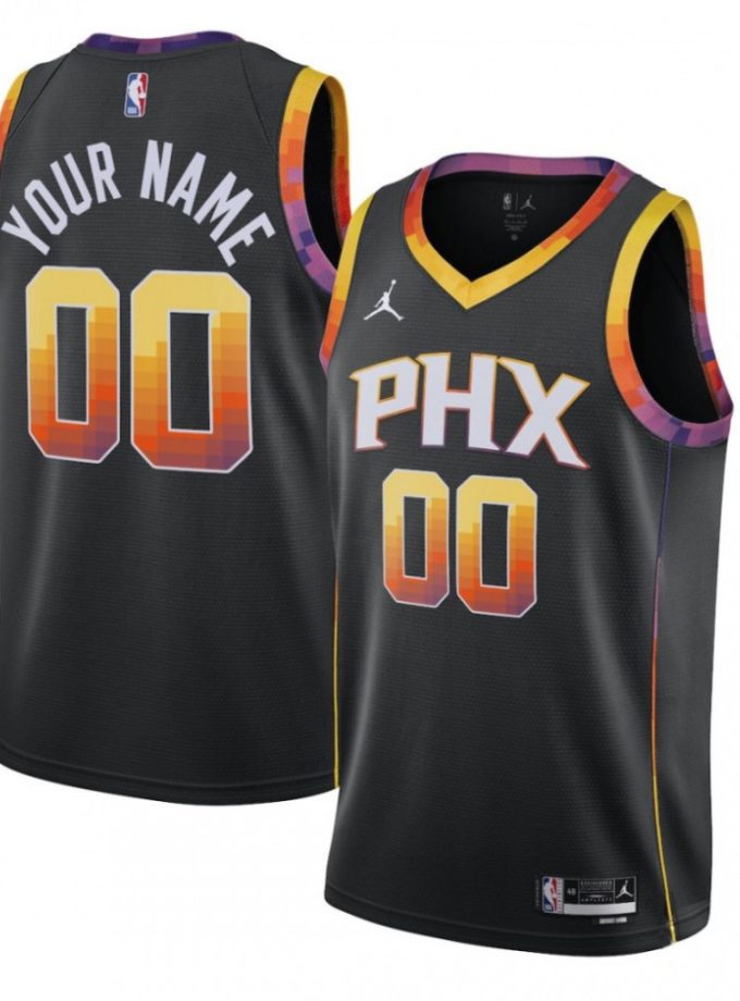 Phoenix Suns Jordan Brand Youth Swingman Custom Jersey - Statement Edition - Black