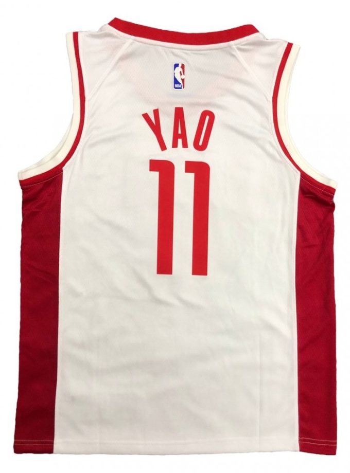 Men's Houston Rockets Yao Ming #11 Nike White Swingman Jersey - Association Edition