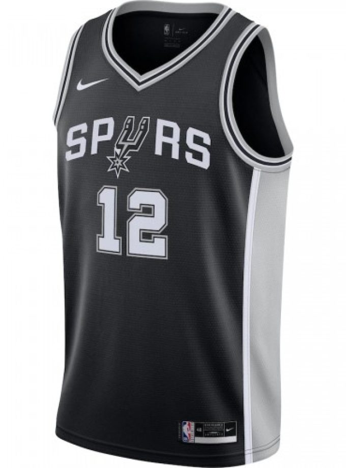 Men's San Antonio Spurs LaMarcus Aldridge #12 Nike Black 2020/21 Swingman Jersey - Icon Edition