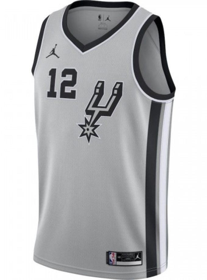 Men's San Antonio Spurs LaMarcus Aldridge #12 Jordan Silver 20/21 Swingman Jersey- Statement Edition