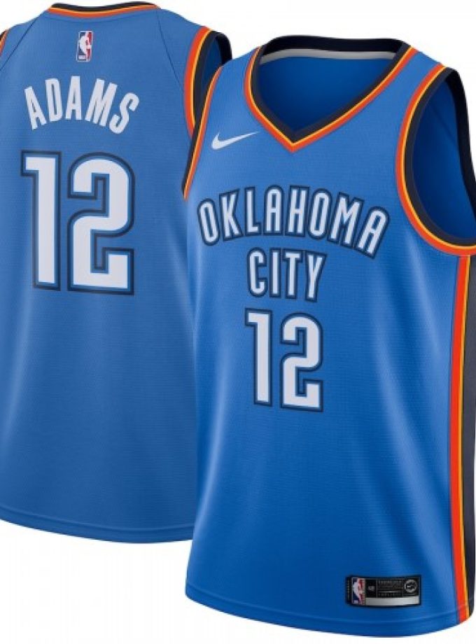 Men's Oklahoma City Thunder Steven Adams #12 Nike Blue Swingman Jersey - Icon Edition