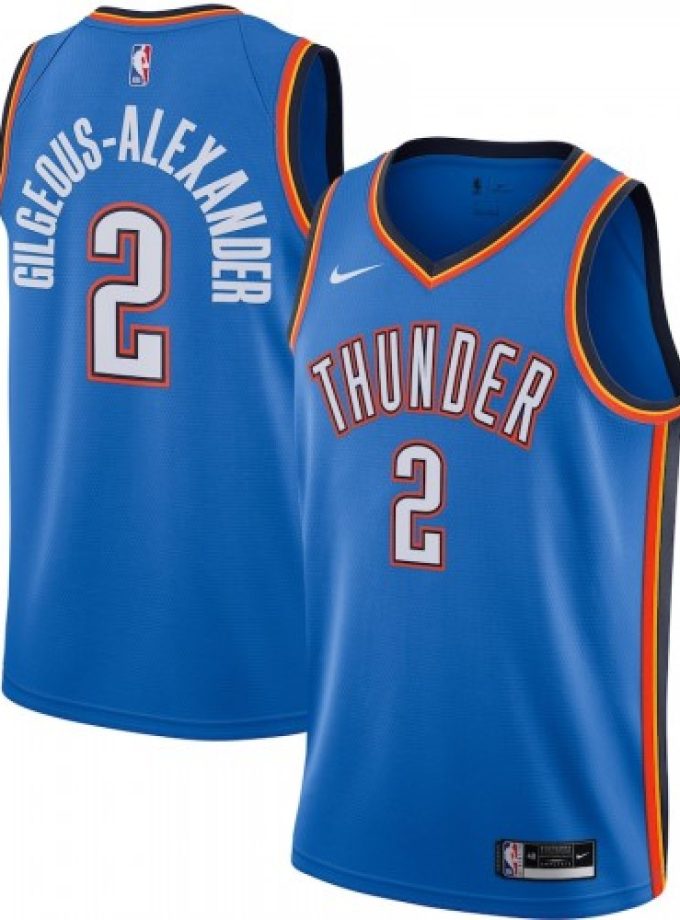 Men's Oklahoma City Thunder Gilgeous-Alexander #2 Nike Blue 20/21 Swingman Jersey- Icon Edition