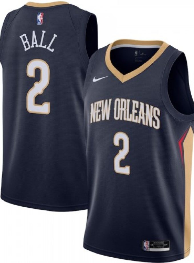 Men's New Orleans Pelicans Lonzo Ball #2 Nike Navy 2020/21 Swingman Jersey - Icon Edition