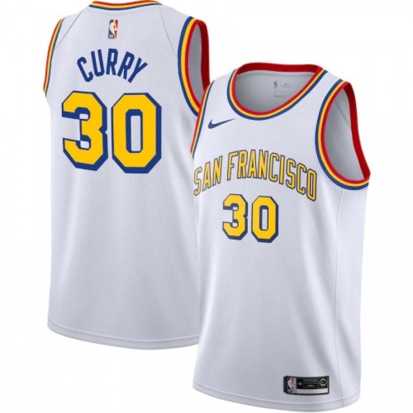 Men's Golden State Warriors Stephen Curry #30 White Classics Swingman Jersey - Classic Edition