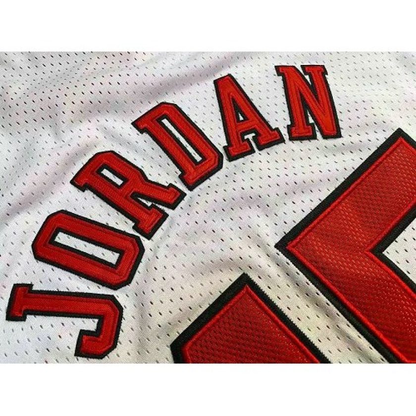 Men's Chicago Bulls Michael Jordan #45 Throwback Mitchell & Ness White 1994-95 Hardwood Classics Player Jersey