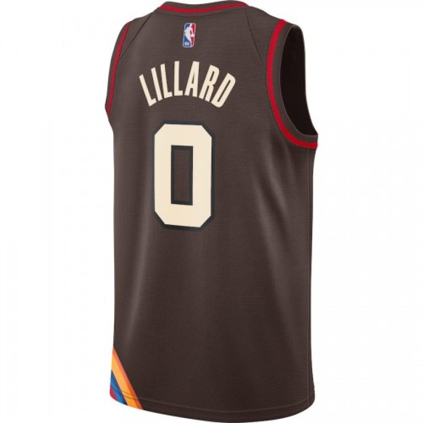 Men's Portland Trail Blazers Damian Lillard #0 Nike Brown 20/21 Swingman Player Jersey–City Edition