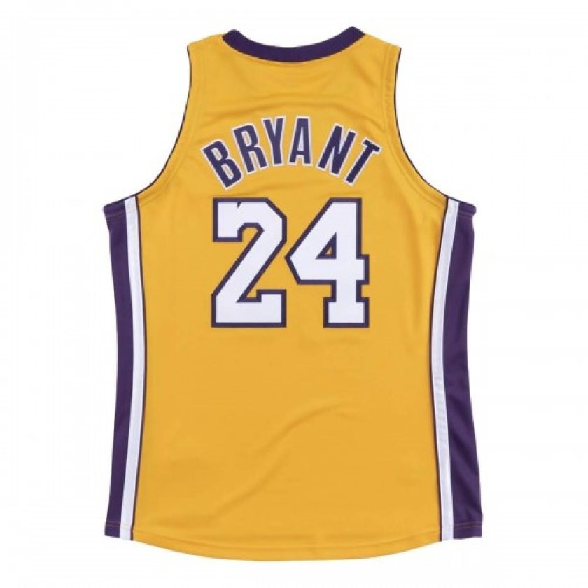 Men's Los Angeles Lakers Finals Kobe Bryant #24 Mitchell&Ness Yellow 08-09 Hardwood Classics Jersey