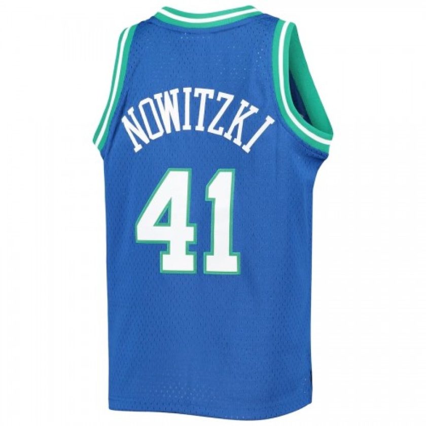 Men's Dallas Mavericks Dirk Nowitzki #41 Throwback Mitchell & Ness Blue 1998-99 Hardwood Classics Jersey