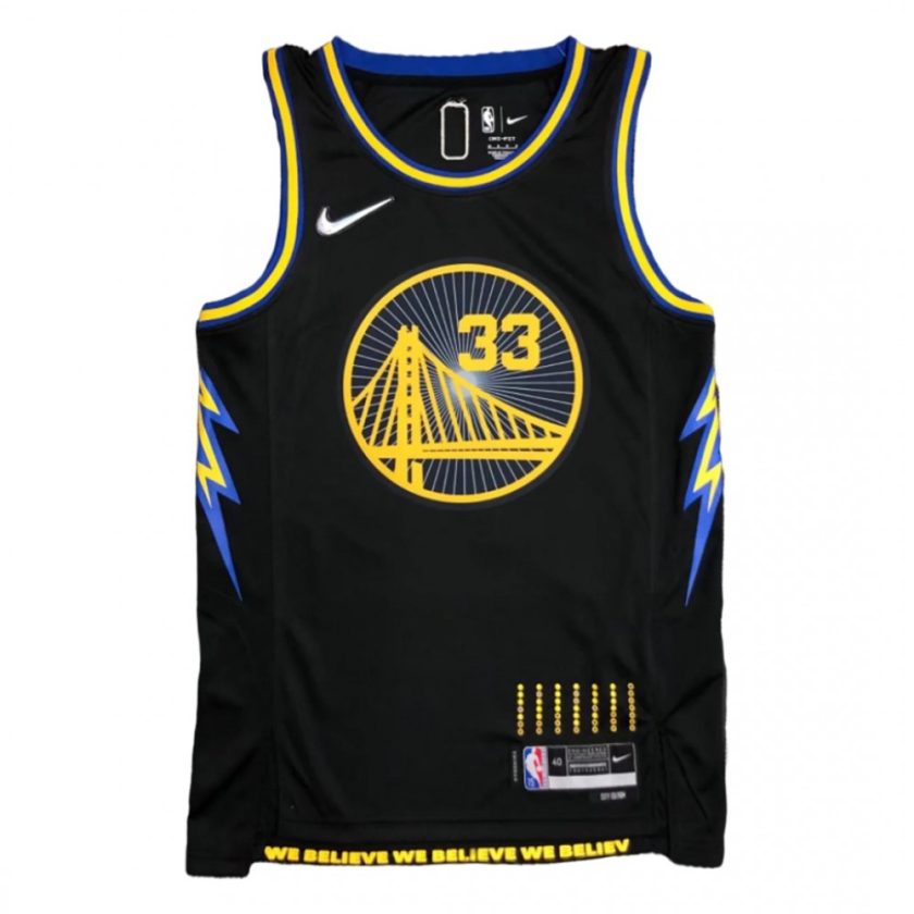 Men's Golden State Warriors James Wiseman #33 Black 2021/22 Swingman Jersey - City Edition