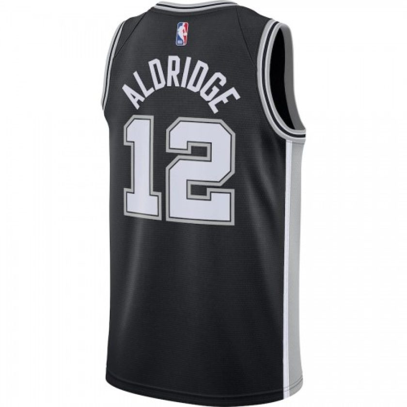 Men's San Antonio Spurs LaMarcus Aldridge #12 Nike Black 2020/21 Swingman Jersey - Icon Edition