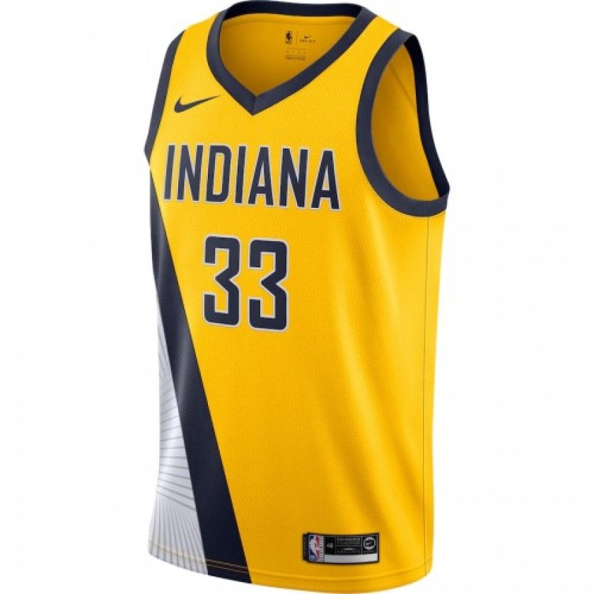 Men's Indiana Pacers Myles Turner #33 Nike Gold Finished Swingman Jersey - Statement Edition