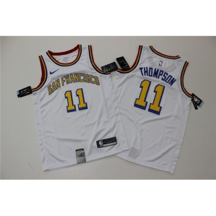 Men's Golden State Warriors Klay Thompson #11 White Classics Swingman Jersey - Classic Edition