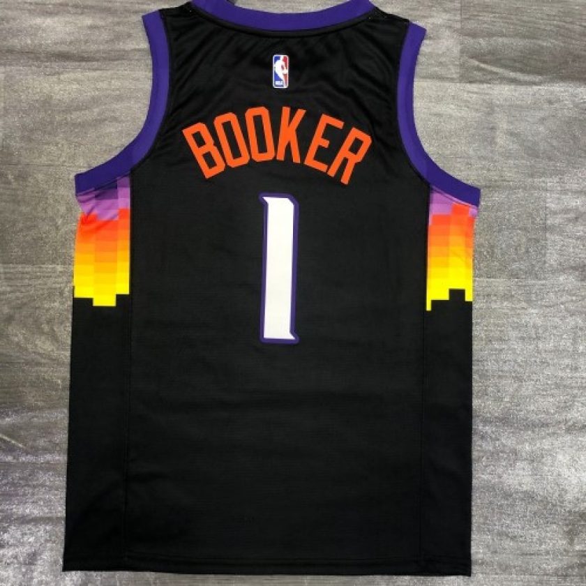 Men's Phoenix Suns Devin Booker #1 Nike Black 2021 Swingman Jersey - City Edition