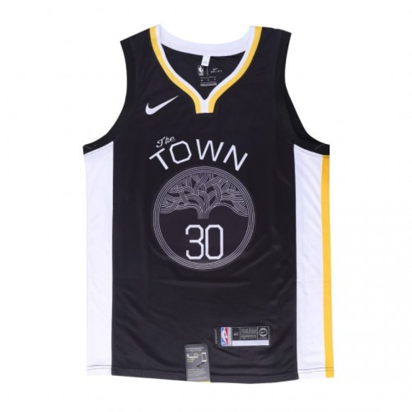 Men's Golden State Warriors Stephen Curry #30 Black Swingman Jersey - Statement Edition