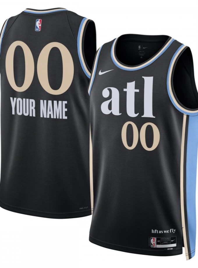 Atlanta Hawks Nike Unisex 2023/24 Custom Swingman Jersey - Black - City Edition