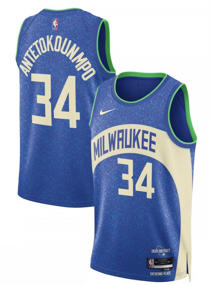 Giannis Antetokounmpo Milwaukee Bucks Nike Unisex 2023/24 Swingman Jersey - Blue - City Edition