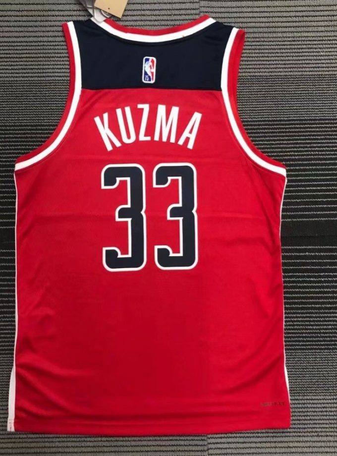 Men's Washington Wizards Kyle Kuzma #33 Nike Red 2021/22 Swingman NBA Jersey - Icon Edition