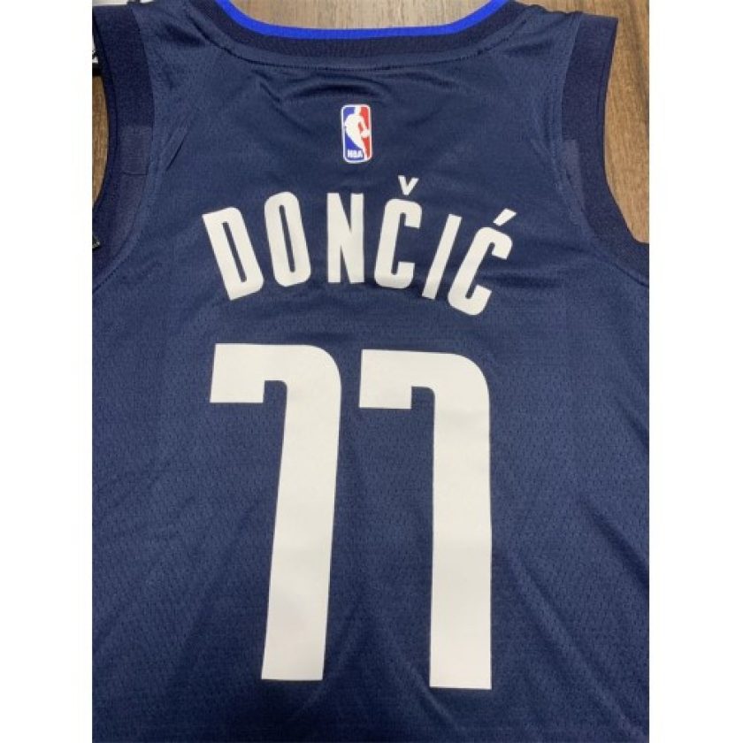 Men's Dallas Mavericks Luka Doncic #77 Navy Finished Swingman Jersey - Statement Editon